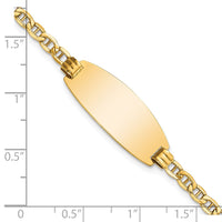 Thumbnail for 14k White Gold Semi-Solid Oval Anchor ID Bracelet