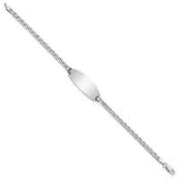 Thumbnail for 14k White Gold Semi-Solid Oval Anchor ID Bracelet