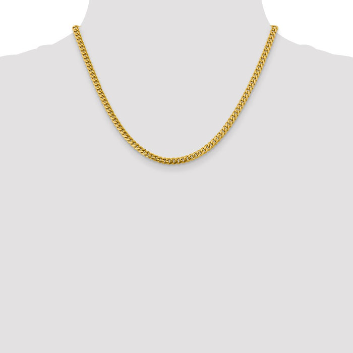 14k 4.25mm Solid Miami Cuban Chain