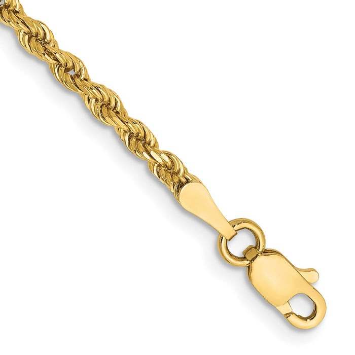 14k 2.5mm Semi-solid D/C Rope Chain