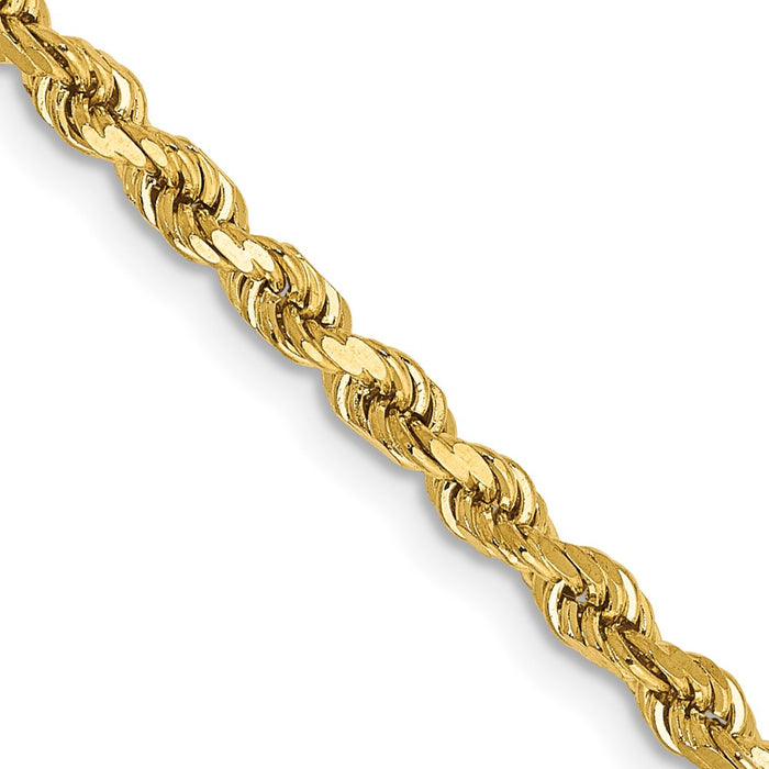 14k 3mm Semi-solid D/C Rope Chain