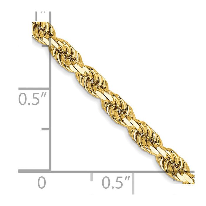 14k 3.5mm Semi-solid D/C Rope Chain