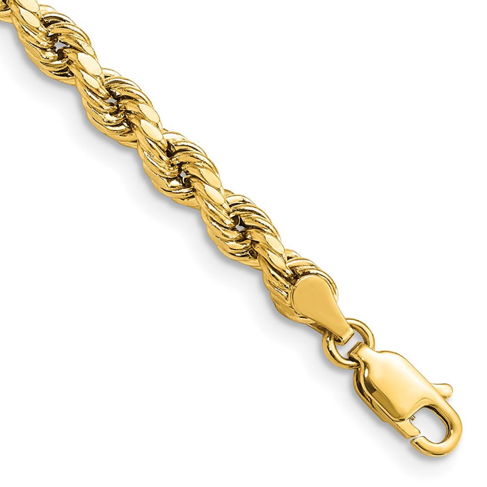 14k 4mm Semi-solid D/C Rope Chain