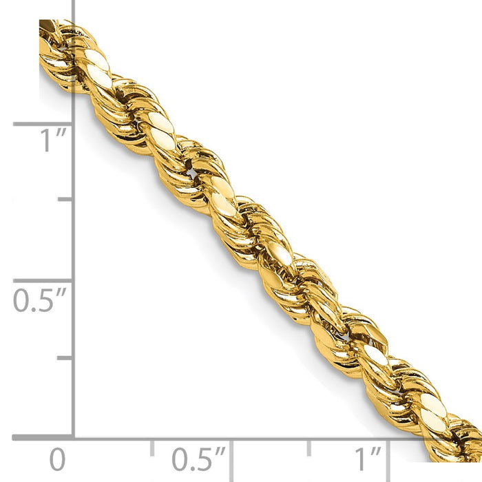 14k 4.9mm Semi-solid D/C Rope Chain