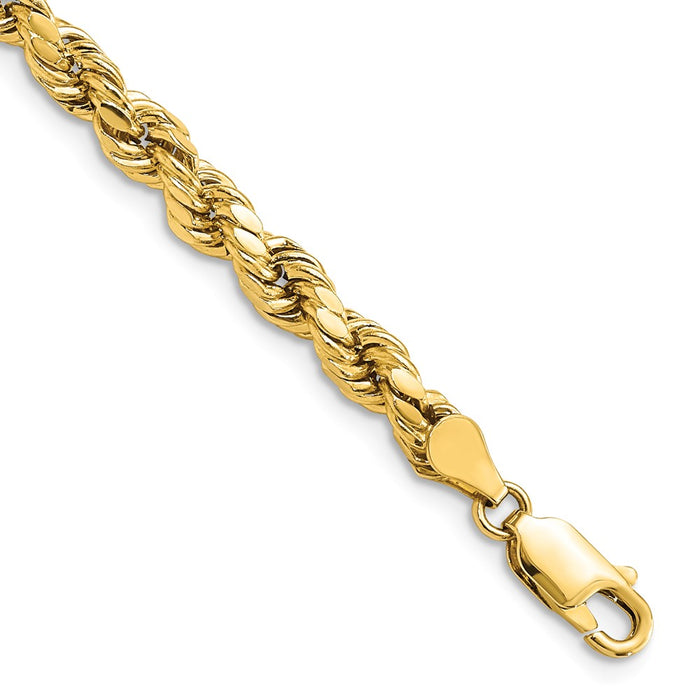 14k 4.9mm Semi-solid D/C Rope Chain