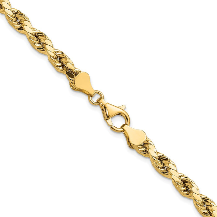 14k 5.5mm Semi-solid D/C Rope Chain