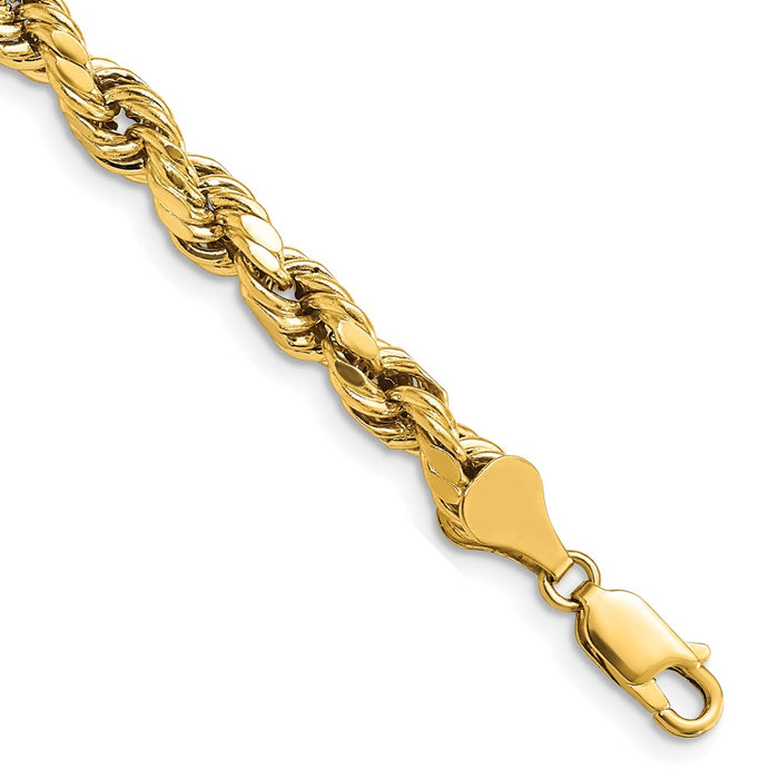 14k 5.5mm Semi-solid D/C Rope Chain