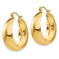 Thumbnail for 14k Polished 10.5mm Tapered Hoop Earrings