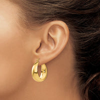 Thumbnail for 14k Polished 10.5mm Tapered Hoop Earrings
