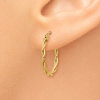 Thumbnail for 14k Polished 2.25mm Twisted Hoop Earrings
