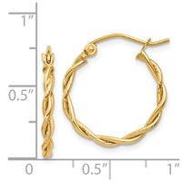 Thumbnail for 14k Polished 2.25mm Twisted Hoop Earrings