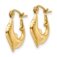 Thumbnail for 14k Polished Dolphin Hoop Earrings
