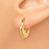 Thumbnail for 14k Polished Dolphin Hoop Earrings