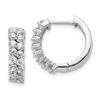 Thumbnail for 14k White Gold Diamond Hinged Hoop Earrings