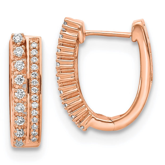 14k Diamond Fancy Hoop Earrings