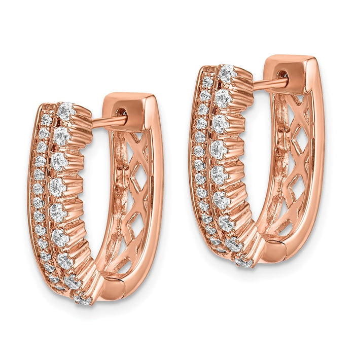 14k Diamond Fancy Hoop Earrings