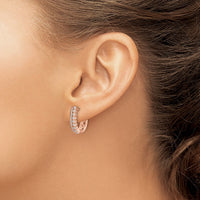 Thumbnail for 14k Diamond Fancy Hoop Earrings