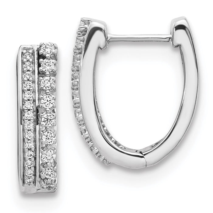 14k Diamond Fancy Hoop Earrings