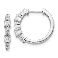Thumbnail for 14k White Gold Diamond Hinged Hoop Earrings