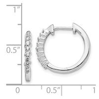 Thumbnail for 14k White Gold Diamond Hinged Hoop Earrings