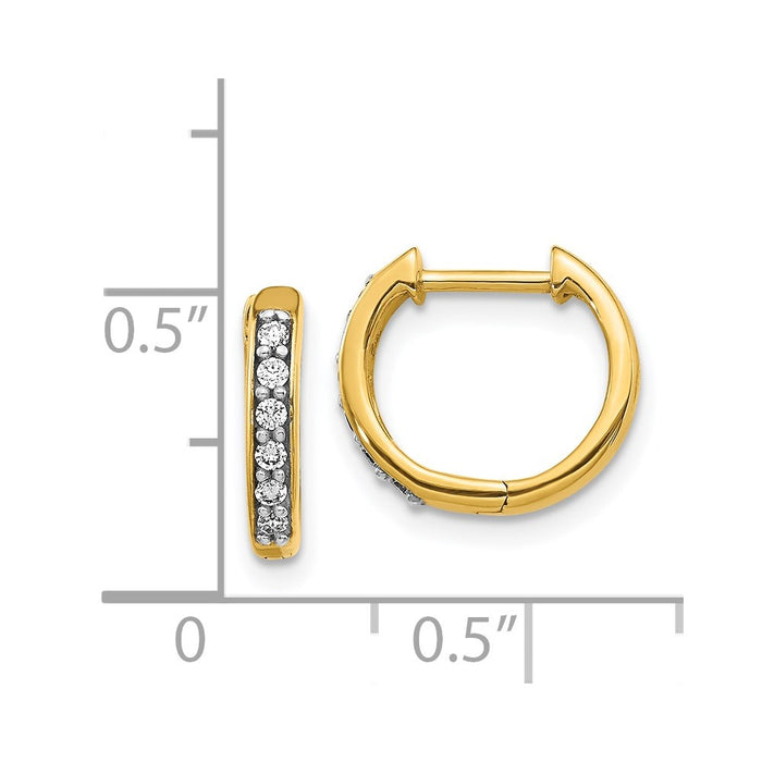 14k Diamond Hinged Hoop Earrings