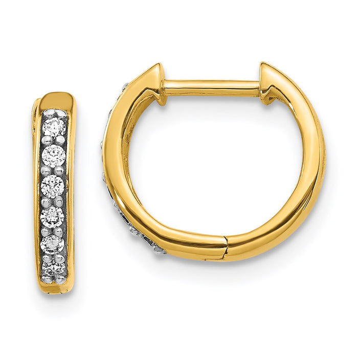 14k Diamond Hinged Hoop Earrings