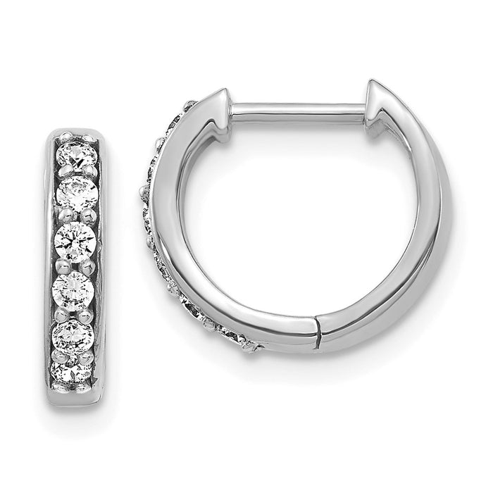 14k Diamond Hinged Hoop Earrings