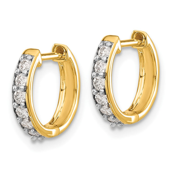 14k Diamond Hinged Hoop Earrings