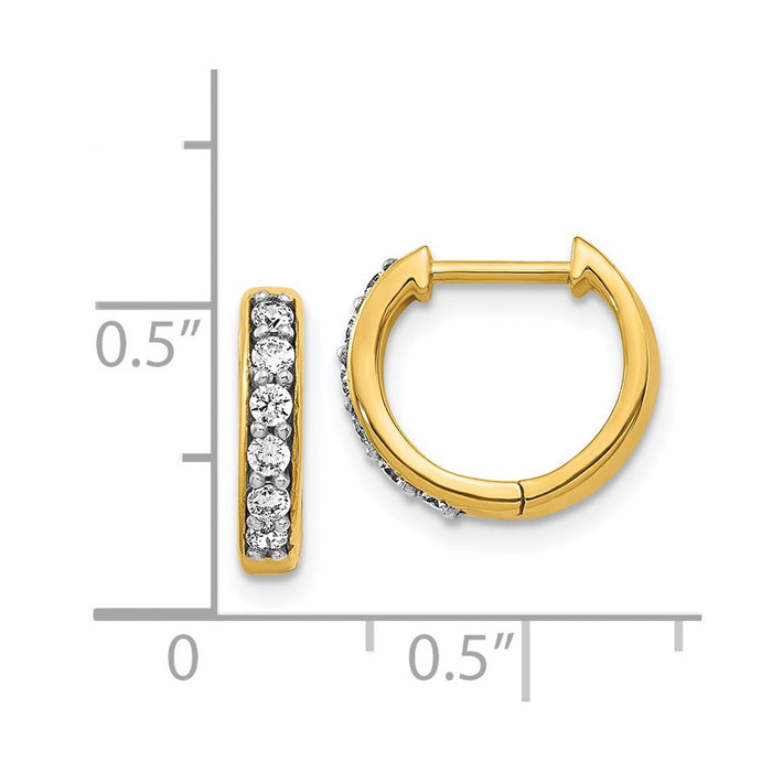 14k Diamond Hinged Hoop Earrings