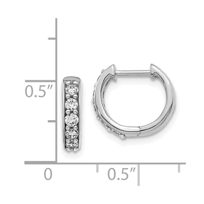 14k Diamond Hinged Hoop Earrings