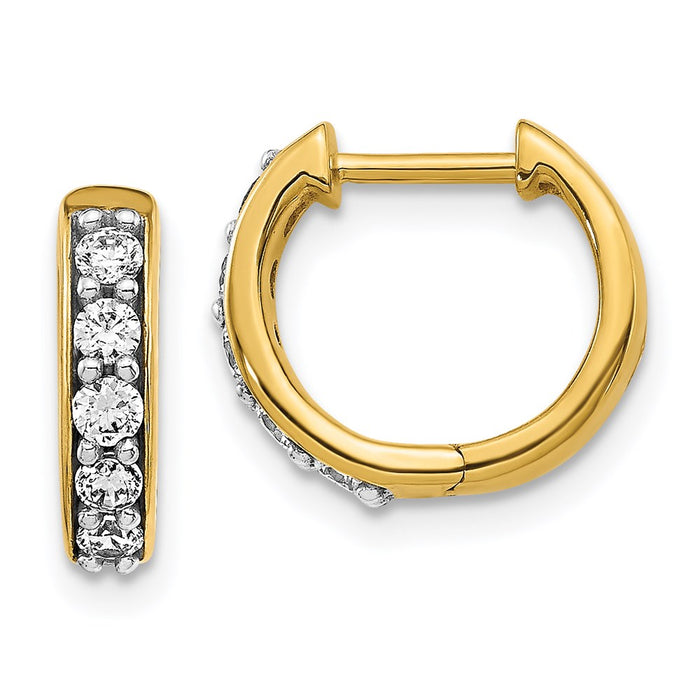 14k Diamond Hinged Hoop Earrings