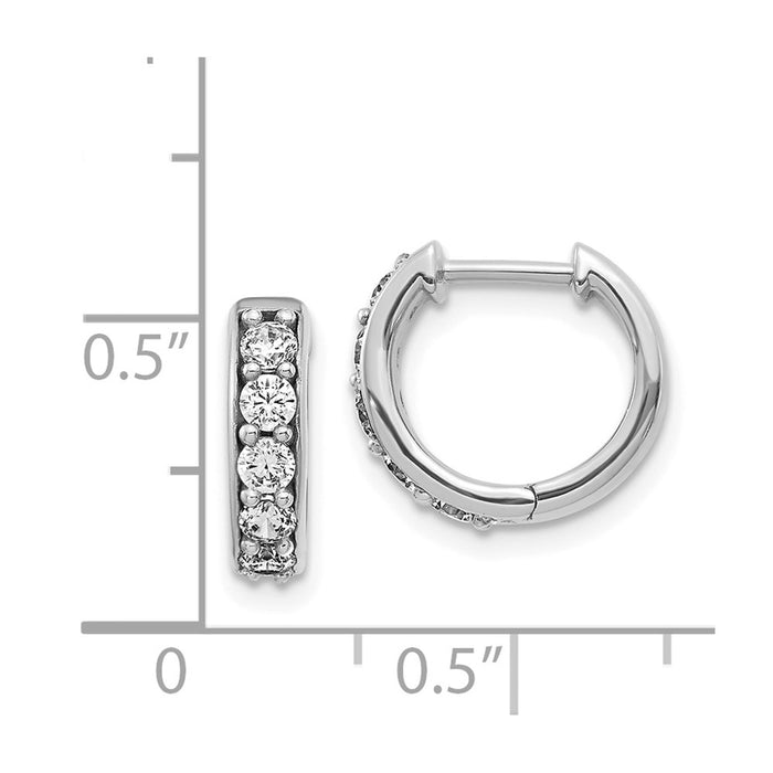 14k Diamond Hinged Hoop Earrings