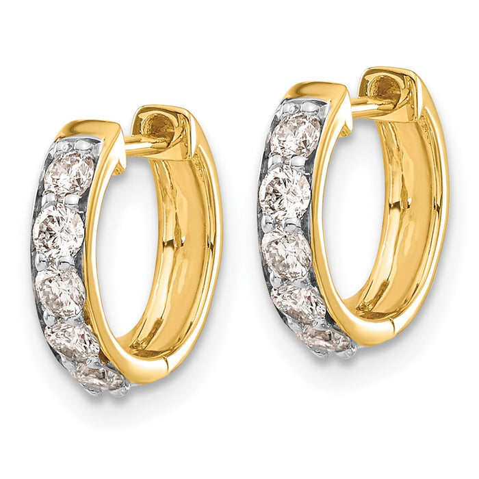 14k Diamond Hinged Hoop Earrings