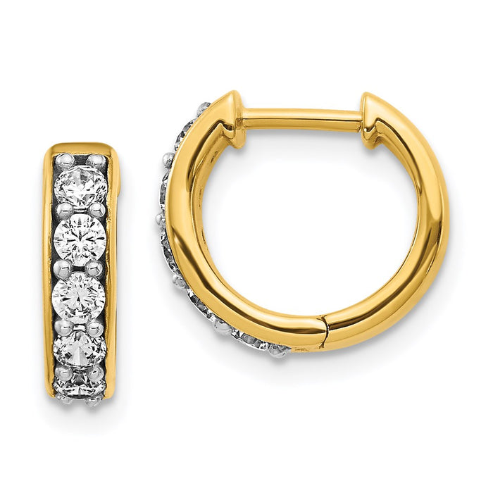 14k Diamond Hinged Hoop Earrings