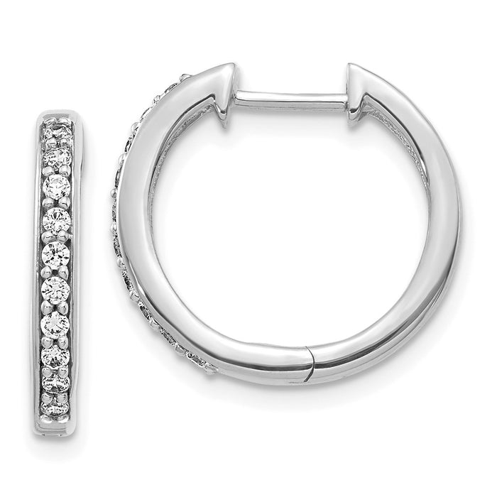 14k Diamond Hinged Hoop Earrings