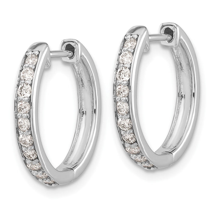 14k Diamond Hinged Hoop Earrings