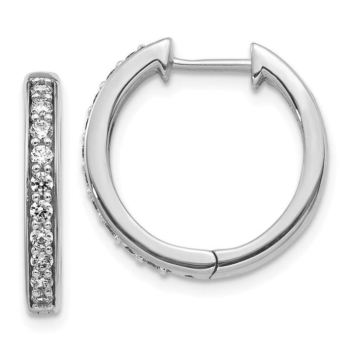 14k Diamond Hinged Hoop Earrings