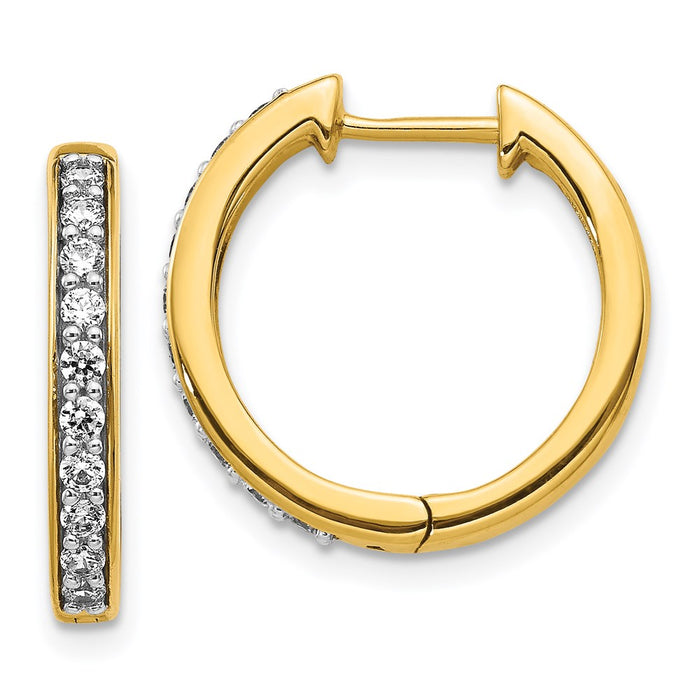 14k Diamond Hinged Hoop Earrings