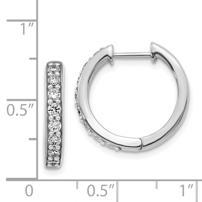 14k Diamond Hinged Hoop Earrings