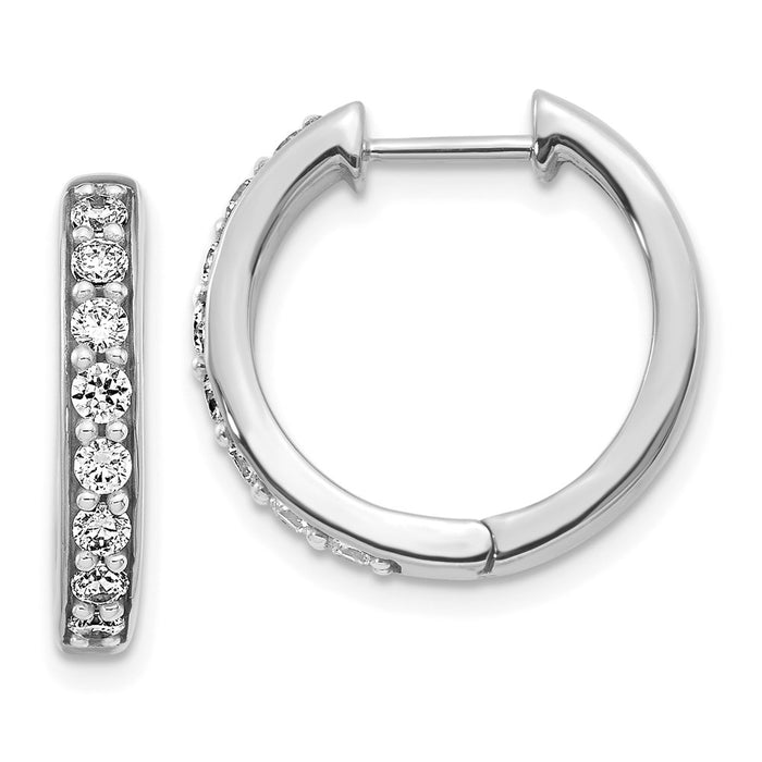 14k Diamond Hinged Hoop Earrings