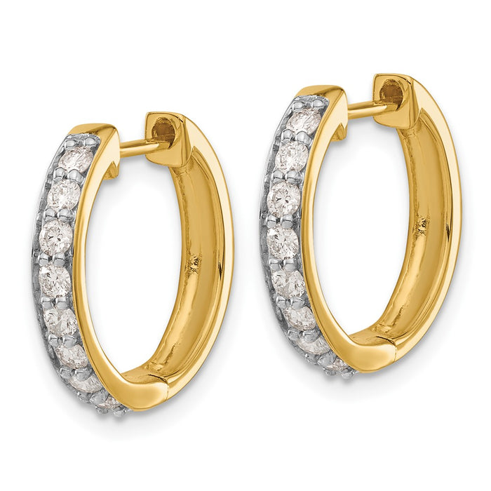 14k Diamond Hinged Hoop Earrings