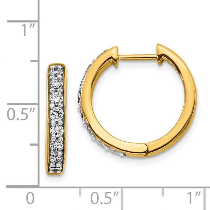 14k Diamond Hinged Hoop Earrings