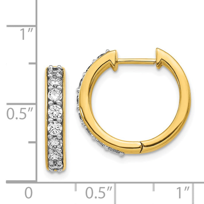 14k Diamond Hinged Hoop Earrings