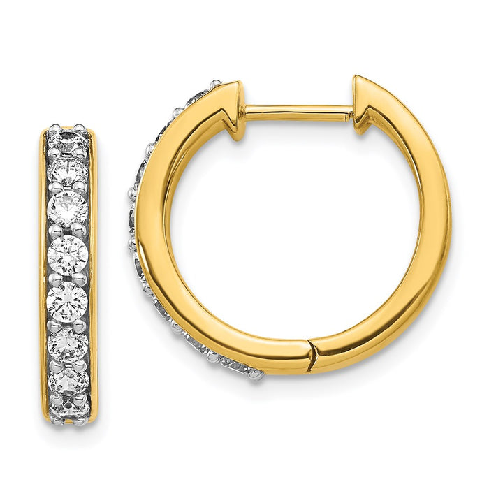 14k Diamond Hinged Hoop Earrings