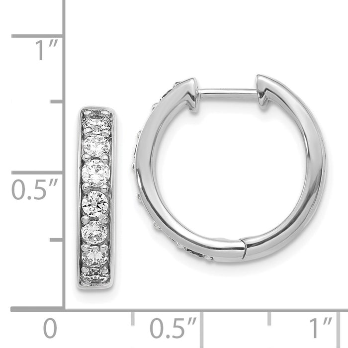 14k Diamond Hinged Hoop Earrings