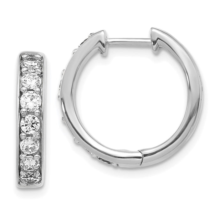 14k Diamond Hinged Hoop Earrings