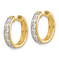Thumbnail for 14k Diamond Hinged Hoop Earrings