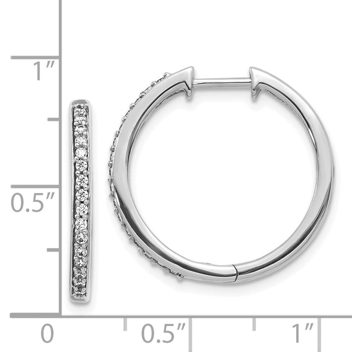 14k Diamond Hinged Hoop Earrings