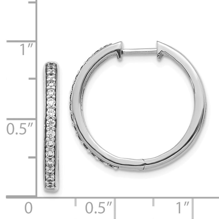 14k Diamond Hinged Hoop Earrings