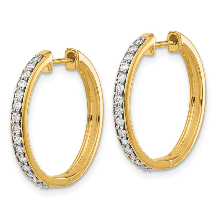 14k Diamond Hinged Hoop Earrings